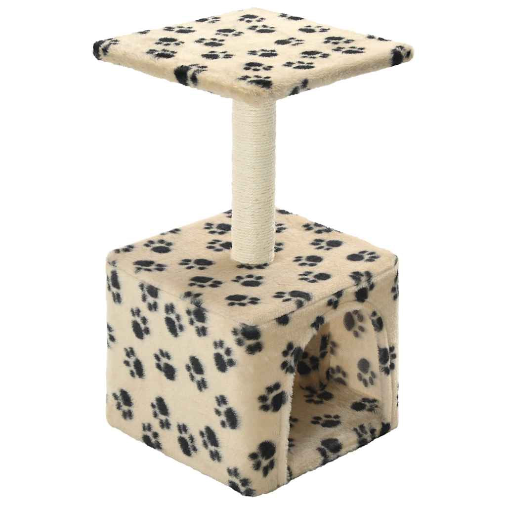 Vidaxl Rascador Para Gatos Con Poste De Sisal 55 Cm Huellas Beige_0