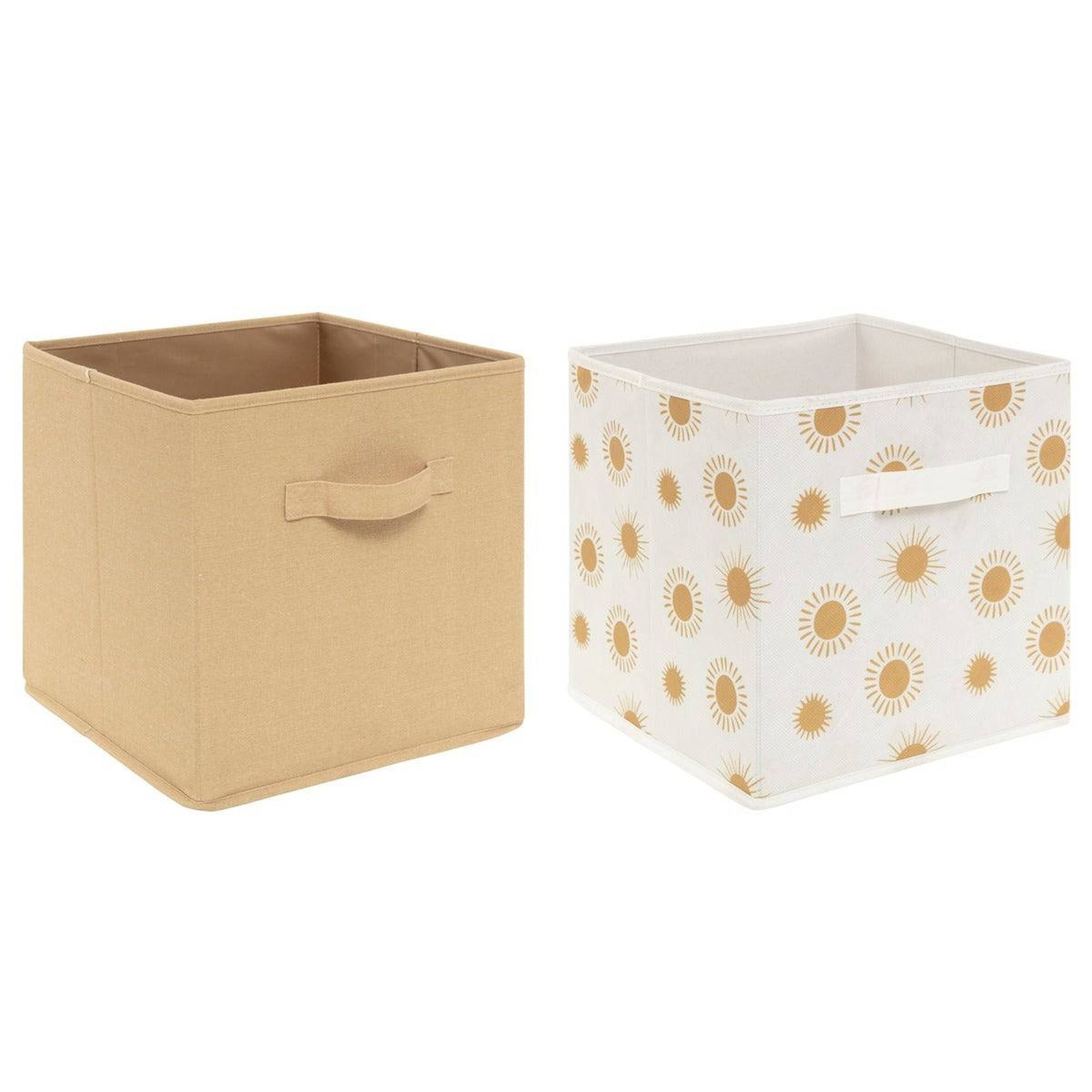 Juego De 2 Cajas De Almacenamiento Para Niños sun Amarillo Ocre_0
