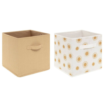 Juego De 2 Cajas De Almacenamiento Para Niños sun Amarillo Ocre_0