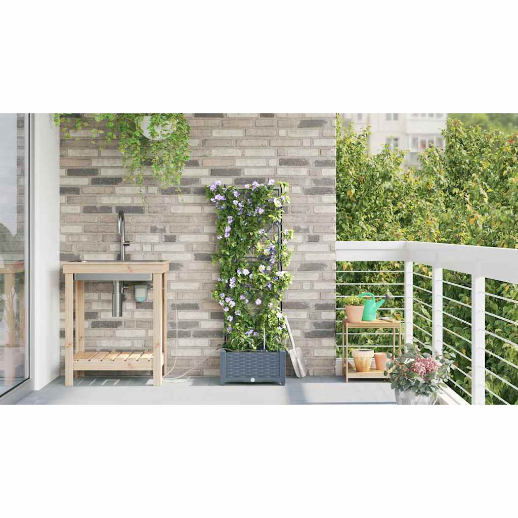 Vidaxl Jardineras Gris Claro 40 X 40 X 126 Cm Acero_3