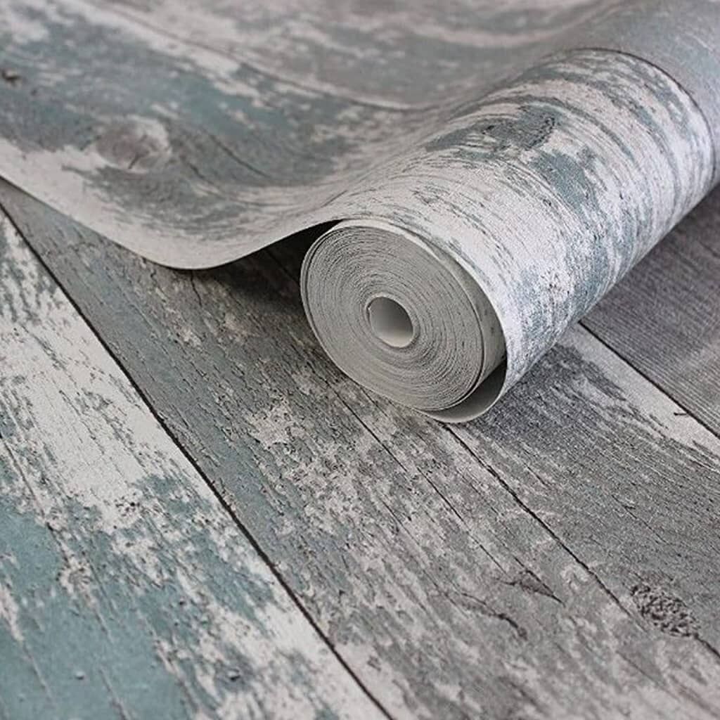 Noordwand Papel De Pared Topchic Wooden Planks Gris Oscuro Y Azul_1