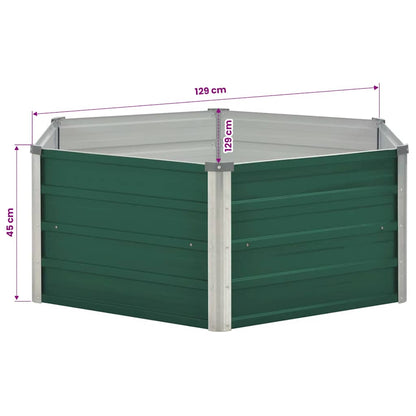 Arriate Elevado De Acero Galvanizado Verde 129x129x45 Cm_5