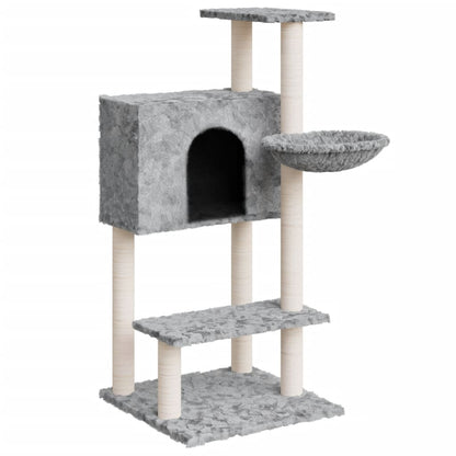 Rascador Para Gatos Con Postes De Sisal Gris Claro 108,5 Cm_0