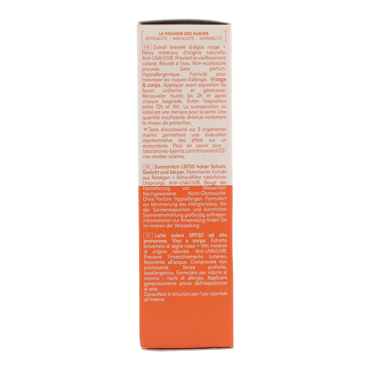 Loción Solar Corporal SPF 50 Laboratorios Biarritz 100 ml