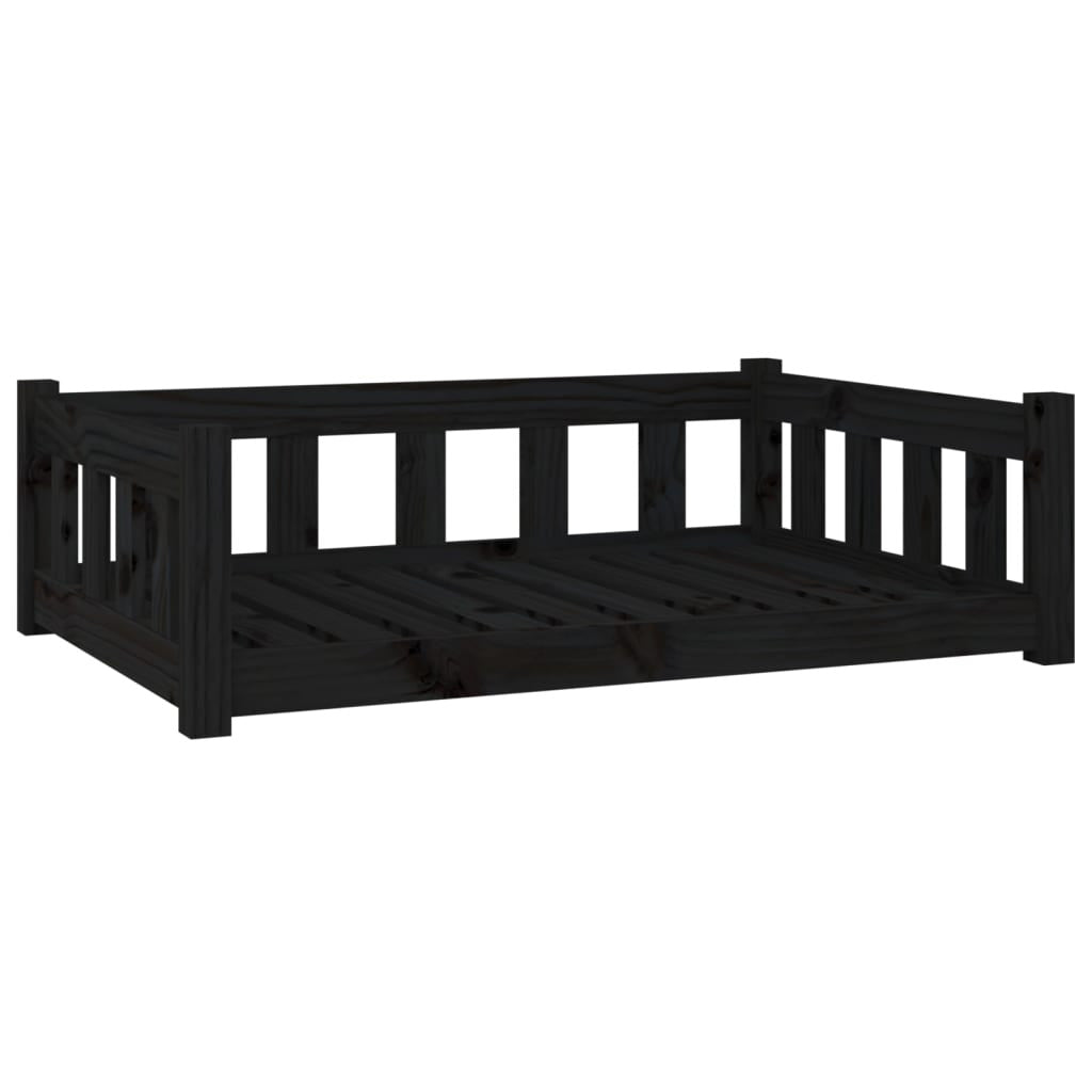 Vidaxl Cama Para Perros Madera Maciza De Pino Negro 95,5x65,5x28 Cm_0