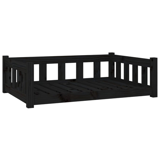 Vidaxl Cama Para Perros Madera Maciza De Pino Negro 95,5x65,5x28 Cm_0