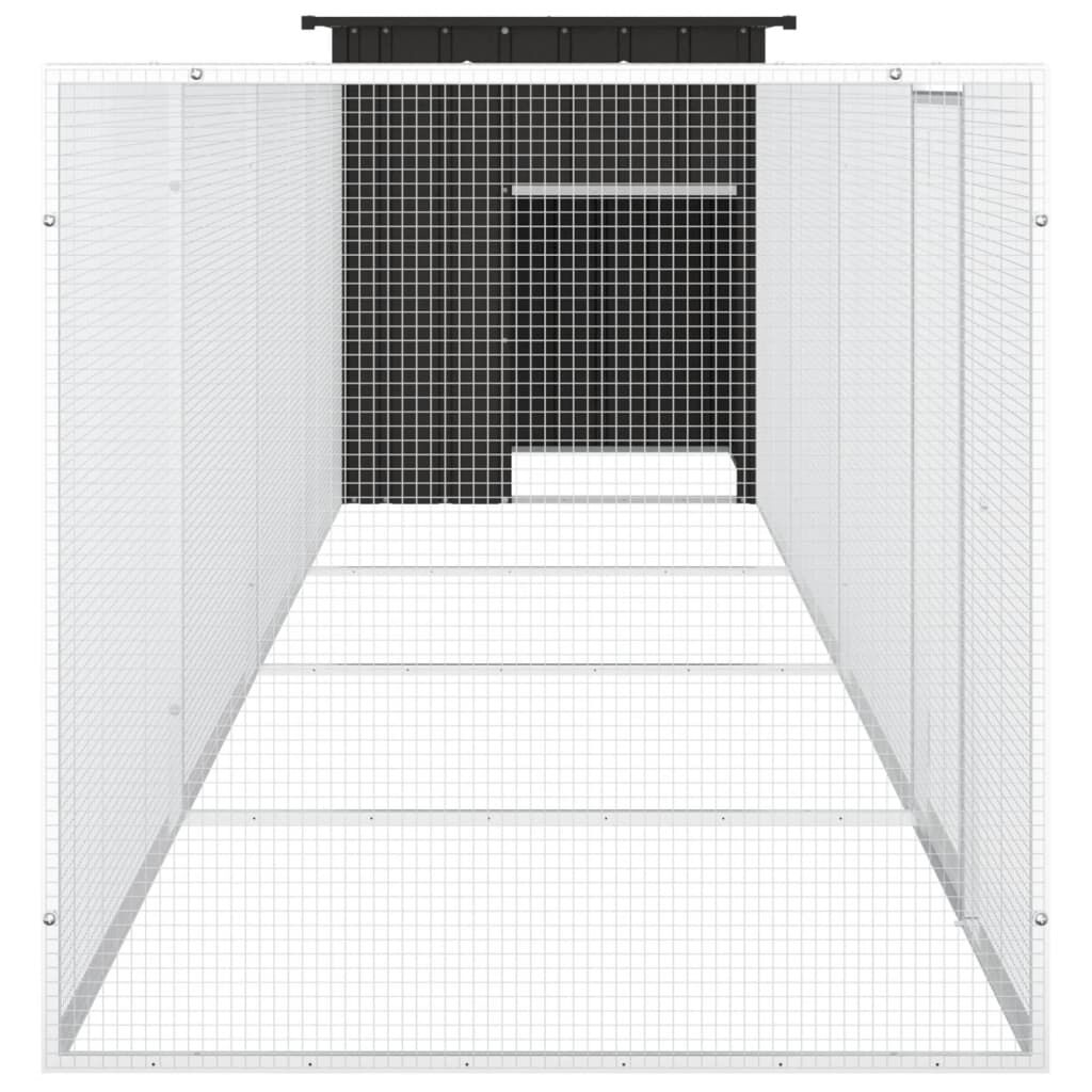 Vidaxl Jaula De Gallinas Acero Galvanizado Antracita 500x91x100 Cm_3