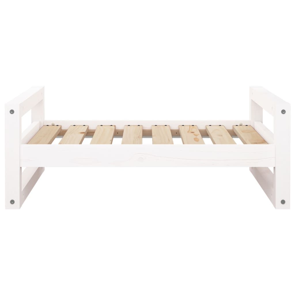 Vidaxl Cama Para Perros Madera Maciza De Pino Blanco 75,5x55,5x28 Cm_4