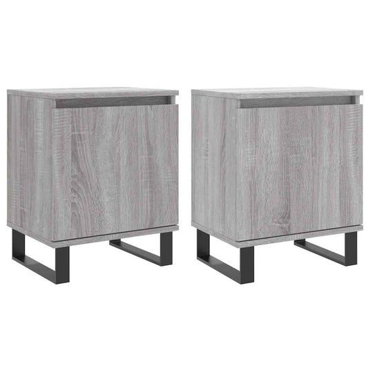 Mesita De Noche 2 Uds Madera Ingeniería Gris Sonoma 40x30x50 Cm_0