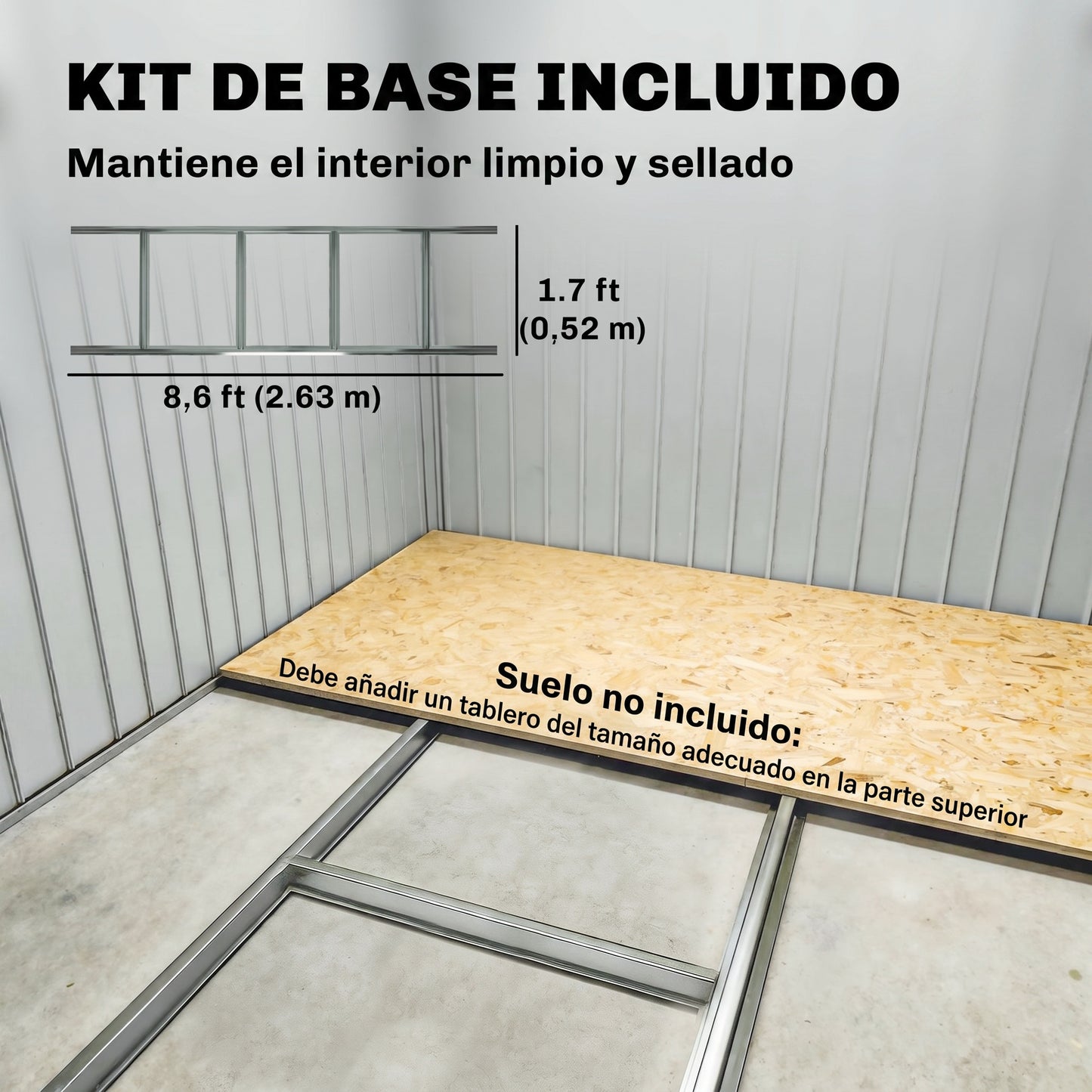 Outsunny Cobertizo De Jardín 280x130x172 Cm Base De 3,2 M² Con 2 Puertas Verde_5