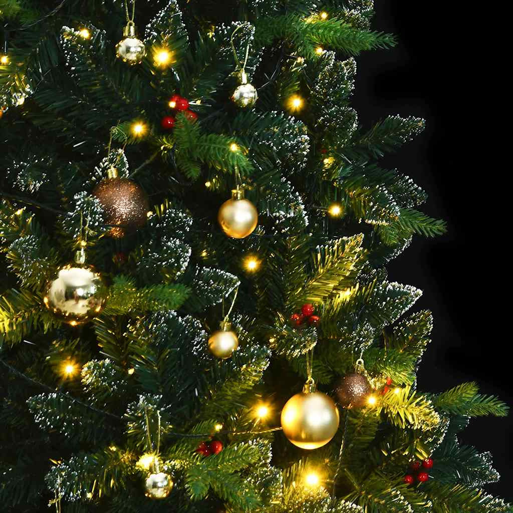 Vidaxl Árbol De Navidad Artificial Con Bisagras 300 Led Y Bolas 210 Cm_1