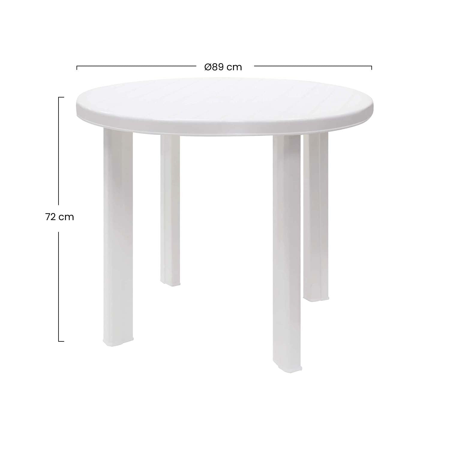 Mesa De Resina Redonda Zentro Blanca Ø89x72cm O91_1