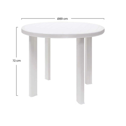 Mesa De Resina Redonda Zentro Blanca Ø89x72cm O91_1