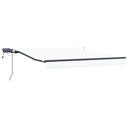 Toldo Retráctil Blanco 350 X 250 Cm Tela Y Aluminio_0