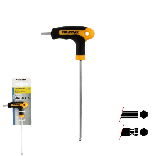 Llave Allen Con Bola Mango Bimaterial Soft Touch Forma T 3,0 Mm. Acero Cromo Vanadio, Destornillador Allen, Llave Hexagonal_0