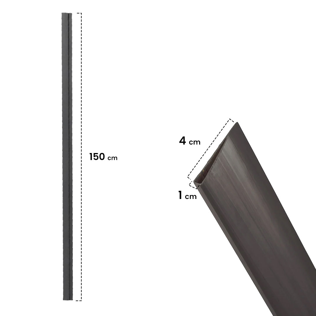 Perfil Remate U Cañizo Pvc 1,5m Antracita Nortene_1