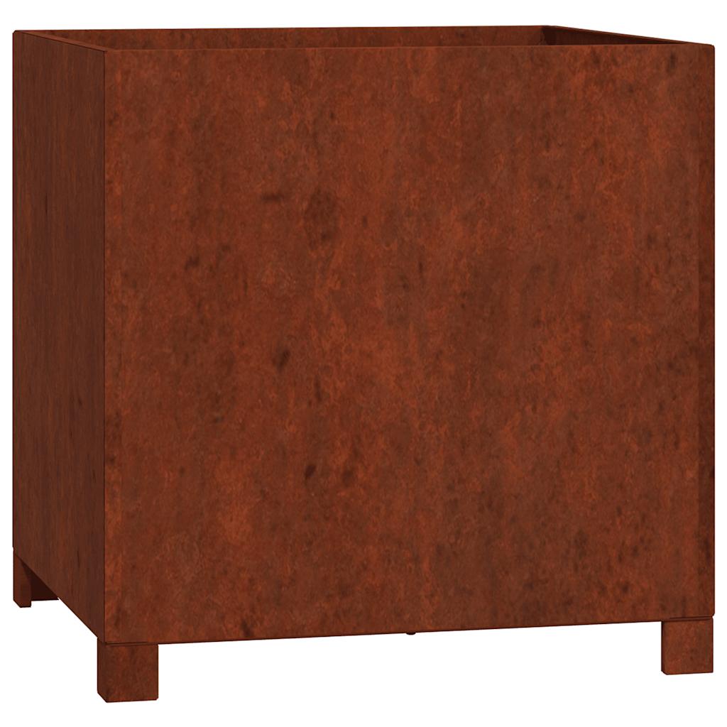 Jardineras Con Patas 2 Udss Acero Corten Oxidado 50x50x50 Cm_4