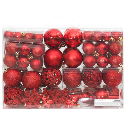 Vidaxl Juego De Bolas De Navidad 111 Pzas Poliestireno Rojo_3