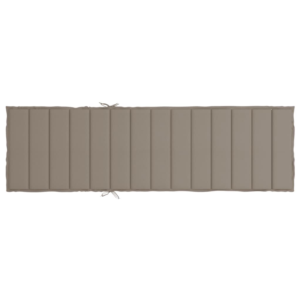 Vidaxl Cojín De Tumbona De Tela Oxford Gris Taupé 200x70x3 Cm_4