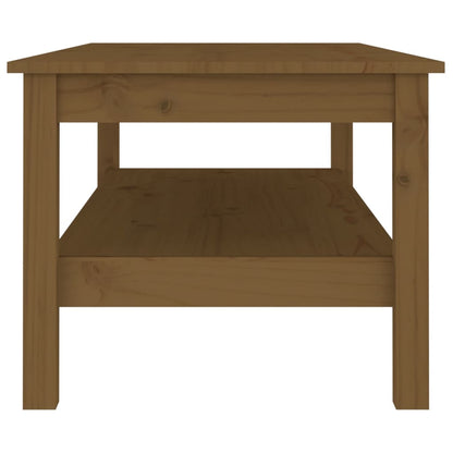 Mesa De Centro Madera Maciza De Pino Marrón Miel 110x50x40 Cm_2