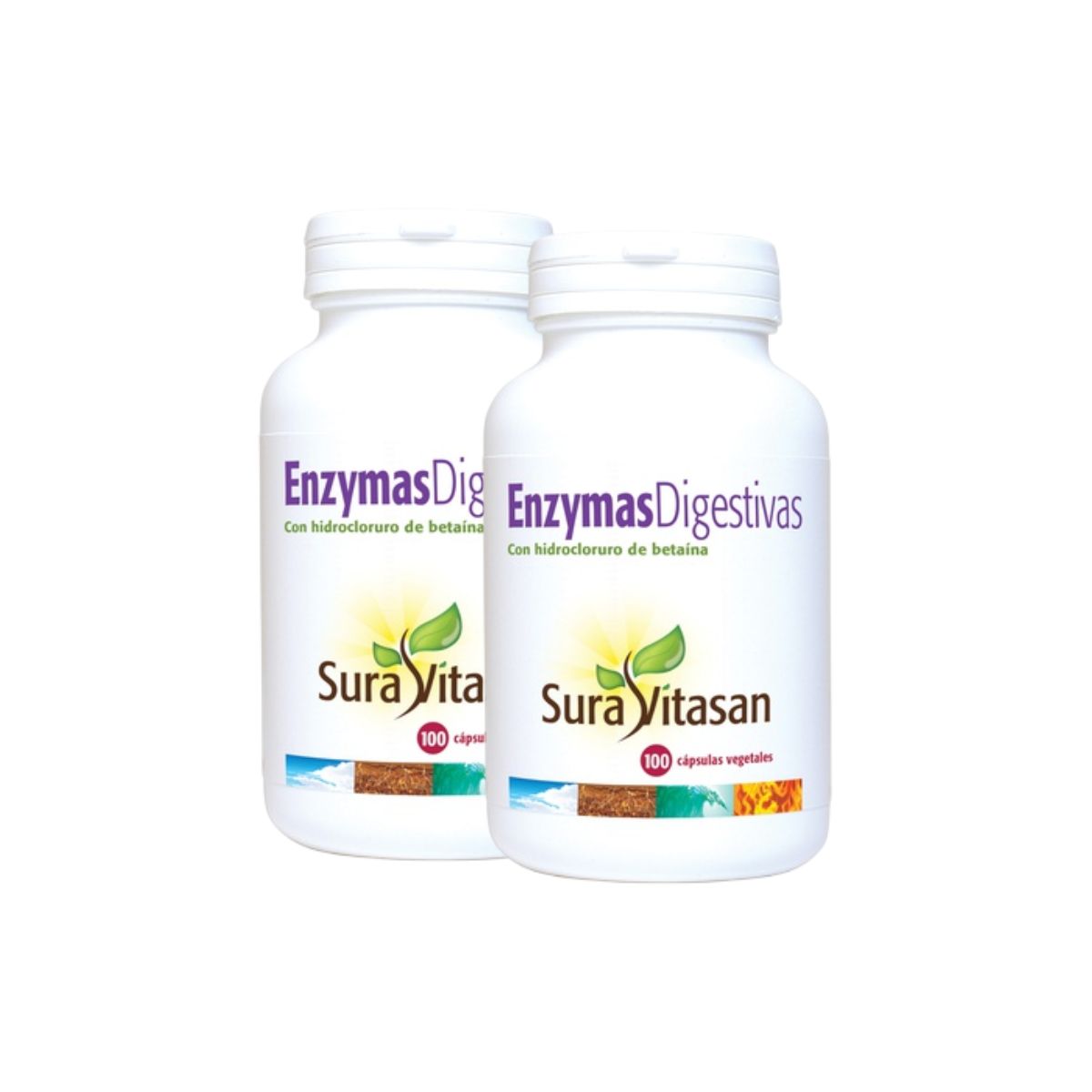 Pack 2 x Enzimas digestivas Sura Vitasan, 100 cápsulas
