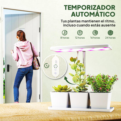 Outsunny Lámpara De Planta 30 Led Con Temporizador Automático Y 5 De Brillo_5