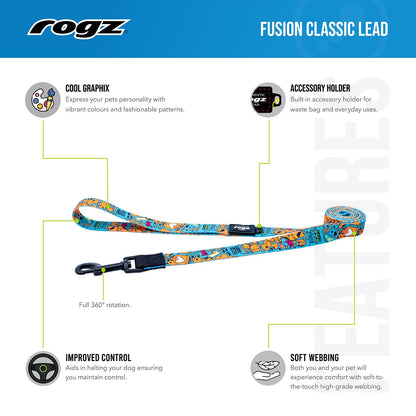Correa Para Perro, Modelo Fusion De Rogz, Estampado Graffiti Negro. Talla L (21-40kg)_4