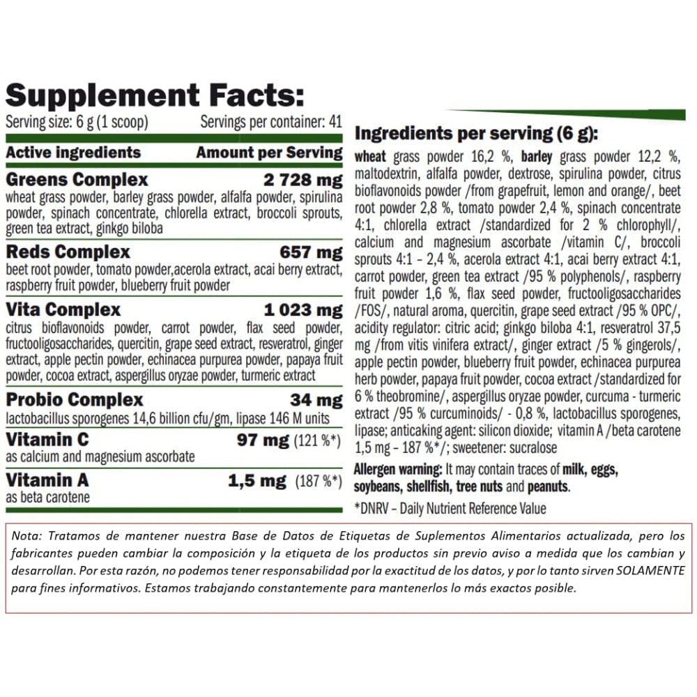 Greenday Greens & Reds + 250 Gr