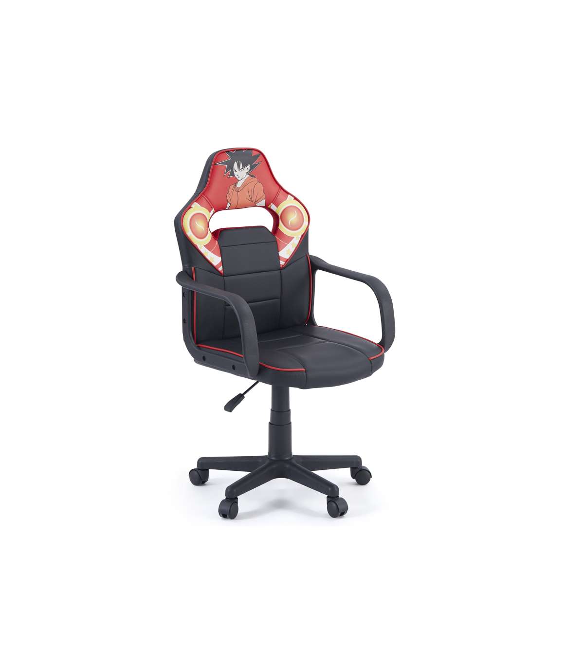 Sillon Giratorio Xtr Junior Taku Regulable En Altura En Símil Piel Negro/rojo, 98-108 Cm(_4