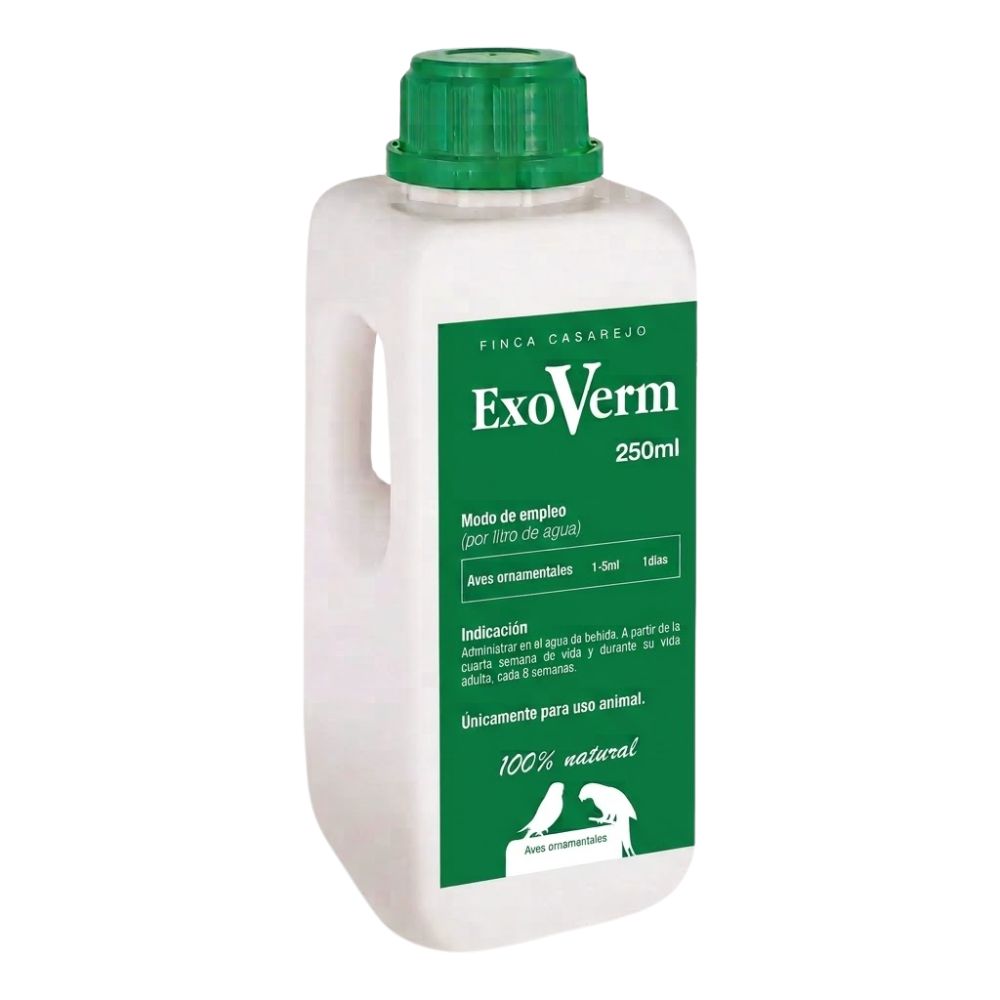 Exoverm 250ml – Complemento Nutricional Líquido Para Canarios, Loros Y Periquitos–apoyo Digestivo Y Bienestar Intestinal_0