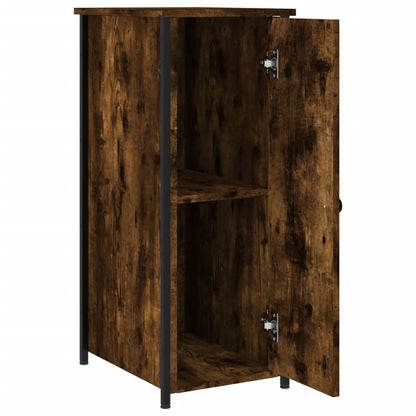 Mesita De Noche Madera De Ingeniería Roble Ahumado 32x42x80 Cm_4