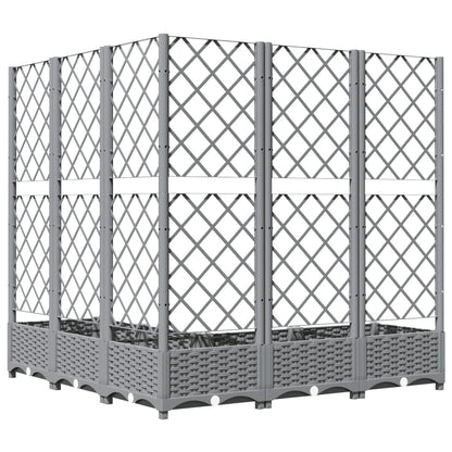 Jardinera Con Enrejado Pp Gris Claro 120x120x121,5 Cm_3
