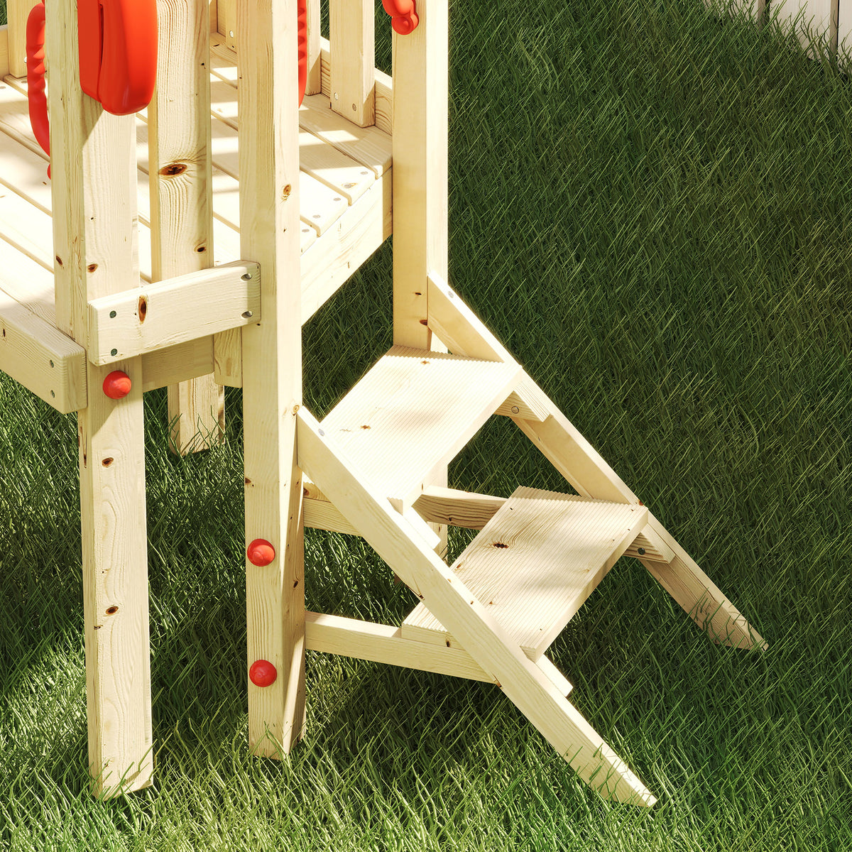 Outsunny Columpio Y Tobogán Infantil 5 En 1 Parque Infantil Exterior De Madera_4