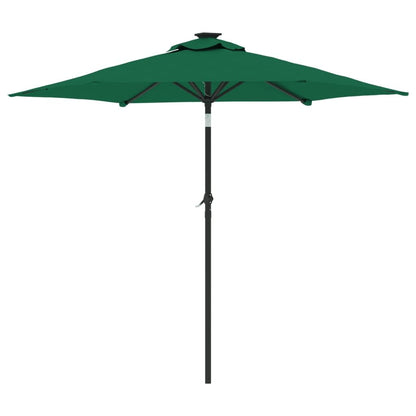 Vidaxl Sombrilla De Jardín Con Poste De Acero Verde 225x225x212 Cm_4