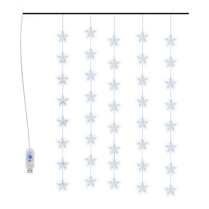 Vidaxl Cortina De Luces Estrellas 200 Leds Blanco Frío 8 Funciones_0