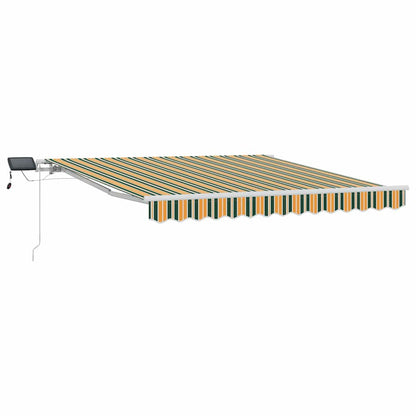 Toldo Retráctil Verde Y Amarillo 350 X 250 Cm Tela Y Aluminio_0