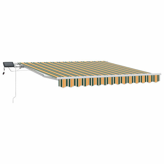 Toldo Retráctil Verde Y Amarillo 350 X 250 Cm Tela Y Aluminio_0
