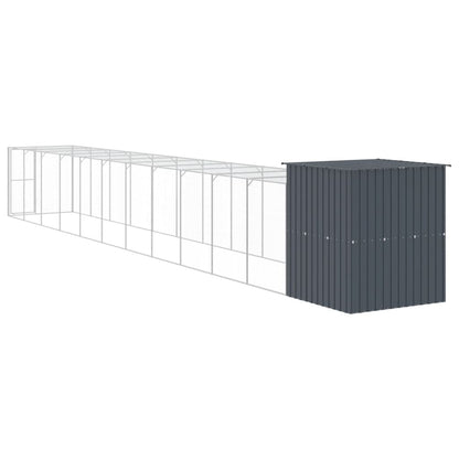 Vidaxl Gallinero Con Corral Acero Galvanizado Gris 165x1271x181 Cm_4