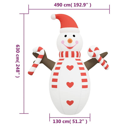 Vidaxl Muñeco De Nieve Inflable De Navidad Con Led 630 Cm_2