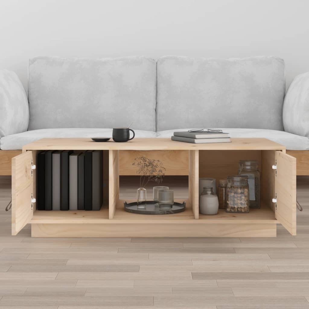 Mesa De Centro De Madera Maciza De Pino 100x50x35 Cm_1