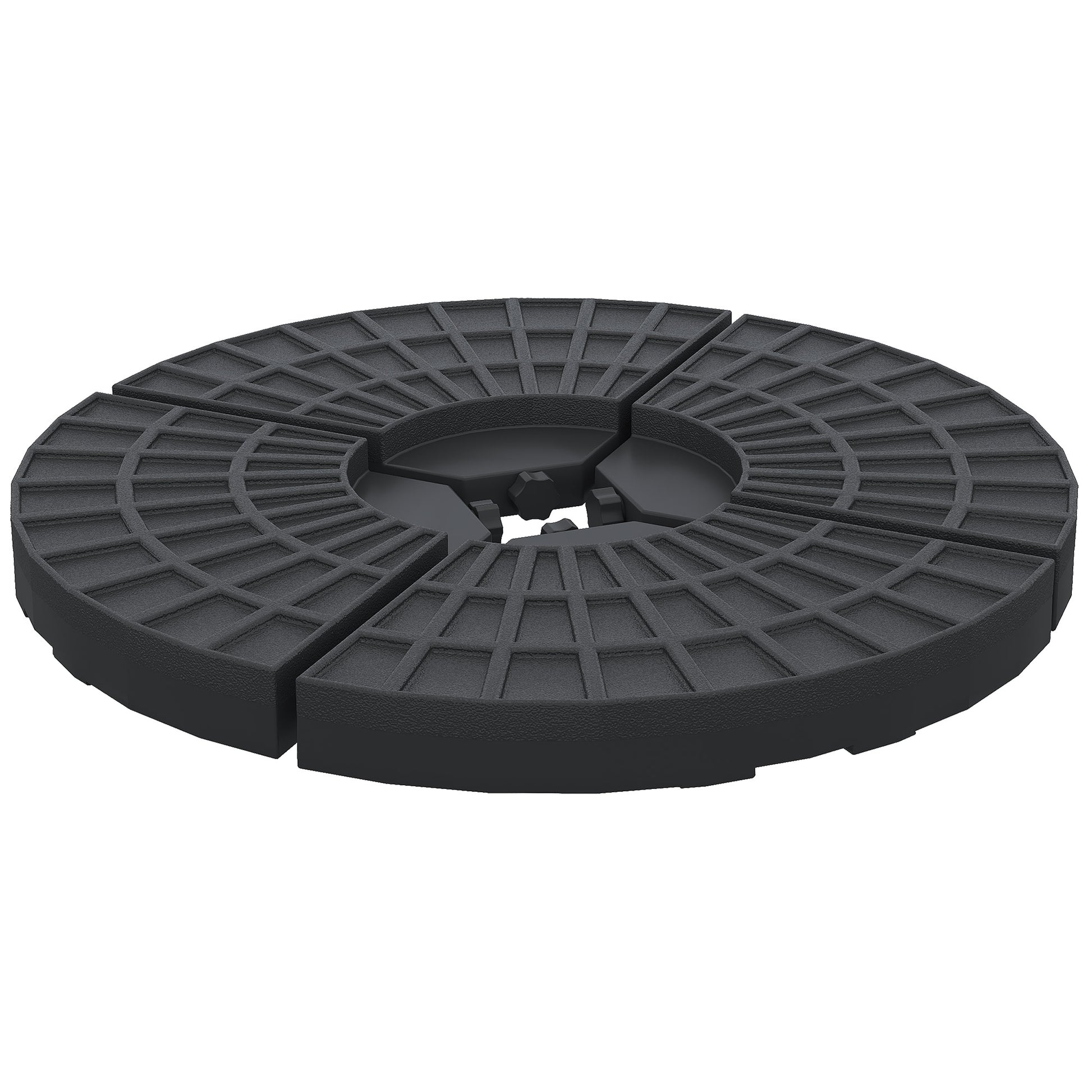 Outsunny Peso Para Base De Sombrilla De 4 Piezas Para Base Cruzada Negro_0