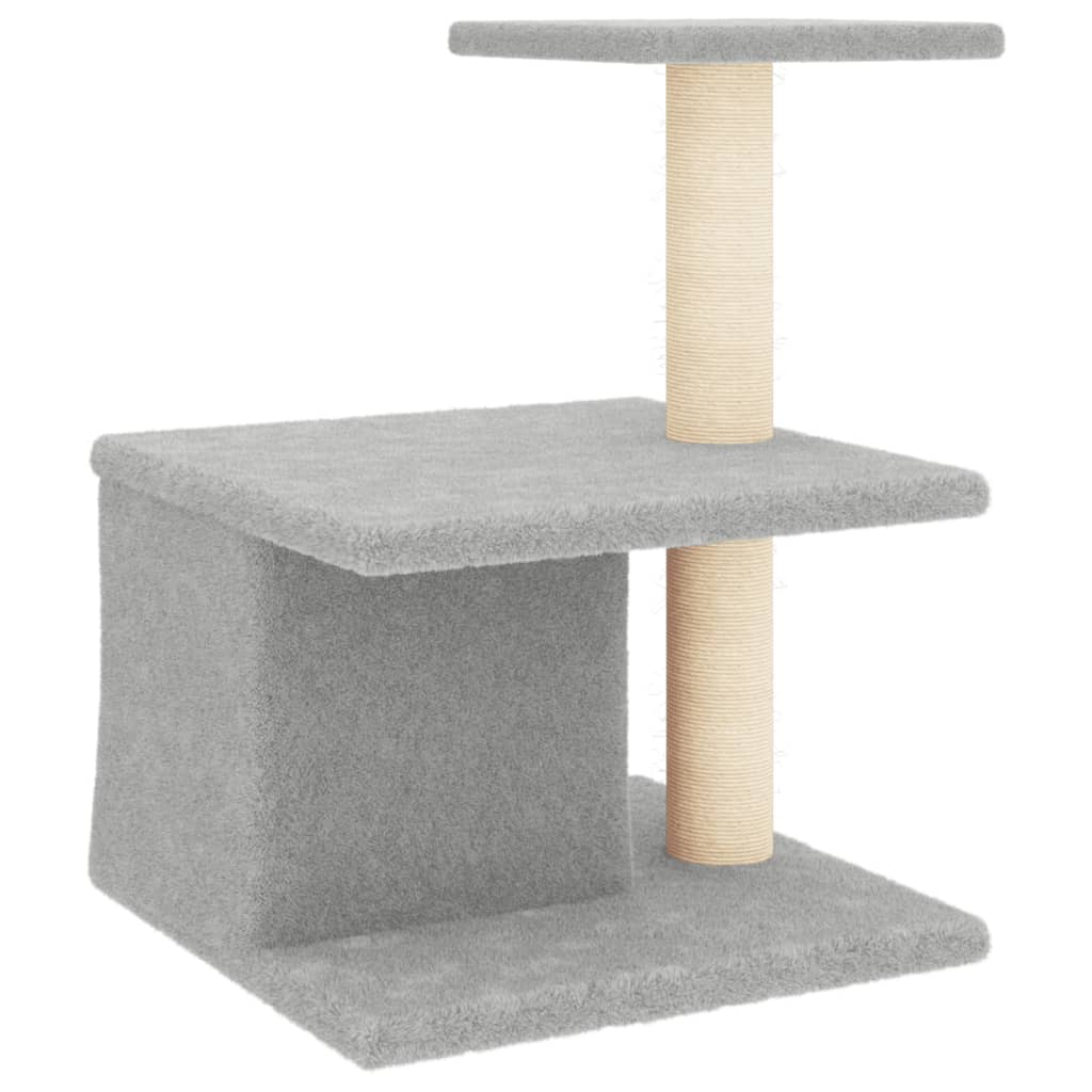 Rascador Para Gatos Con Postes De Sisal Gris Claro 48 Cm_4