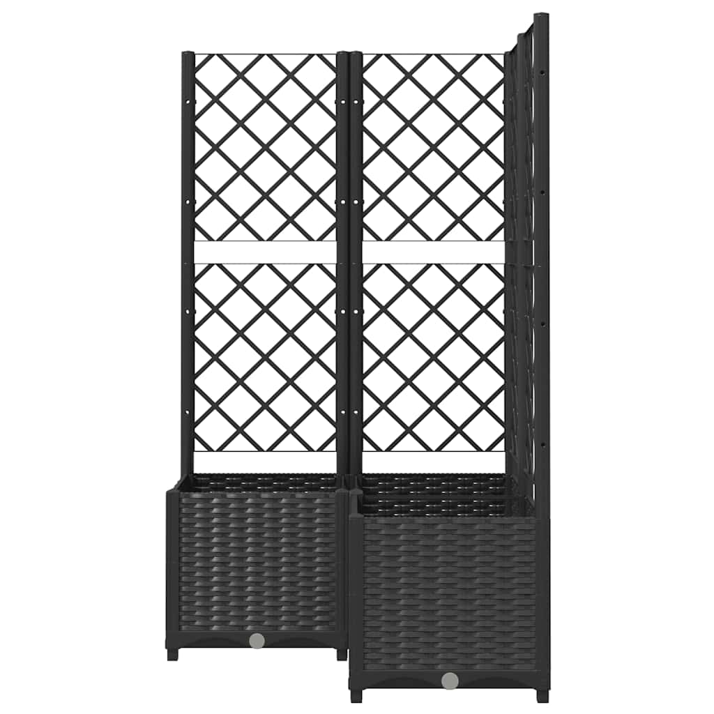 Jardinera Con Enrejado Pp Negro 80x80x136 Cm_3