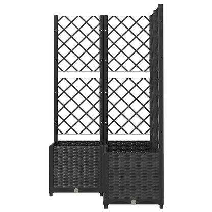 Jardinera Con Enrejado Pp Negro 80x80x136 Cm_3
