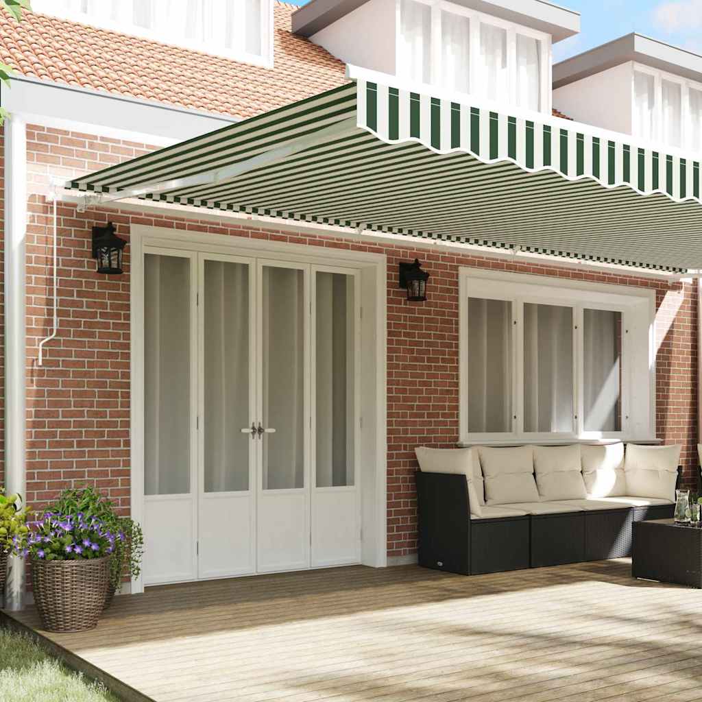 Toldo Retráctil Verde Y Blanco 600 X 300 Cm_2