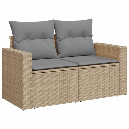Set Sofás De Jardín 7 Piezas Y Cojines Ratán Sintético Beige / Vetonek_3