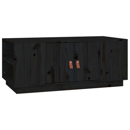 Mesa De Centro De Madera Maciza De Pino Negro 100x50x41 Cm_0