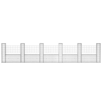 Cesta En Forma De U Muro De Gaviones Galvanizado 570x20x100 Cm / Vetonek_2