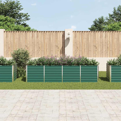 Arriate De Jardín De Acero Galvanizado Verde 320x80x77 Cm_2