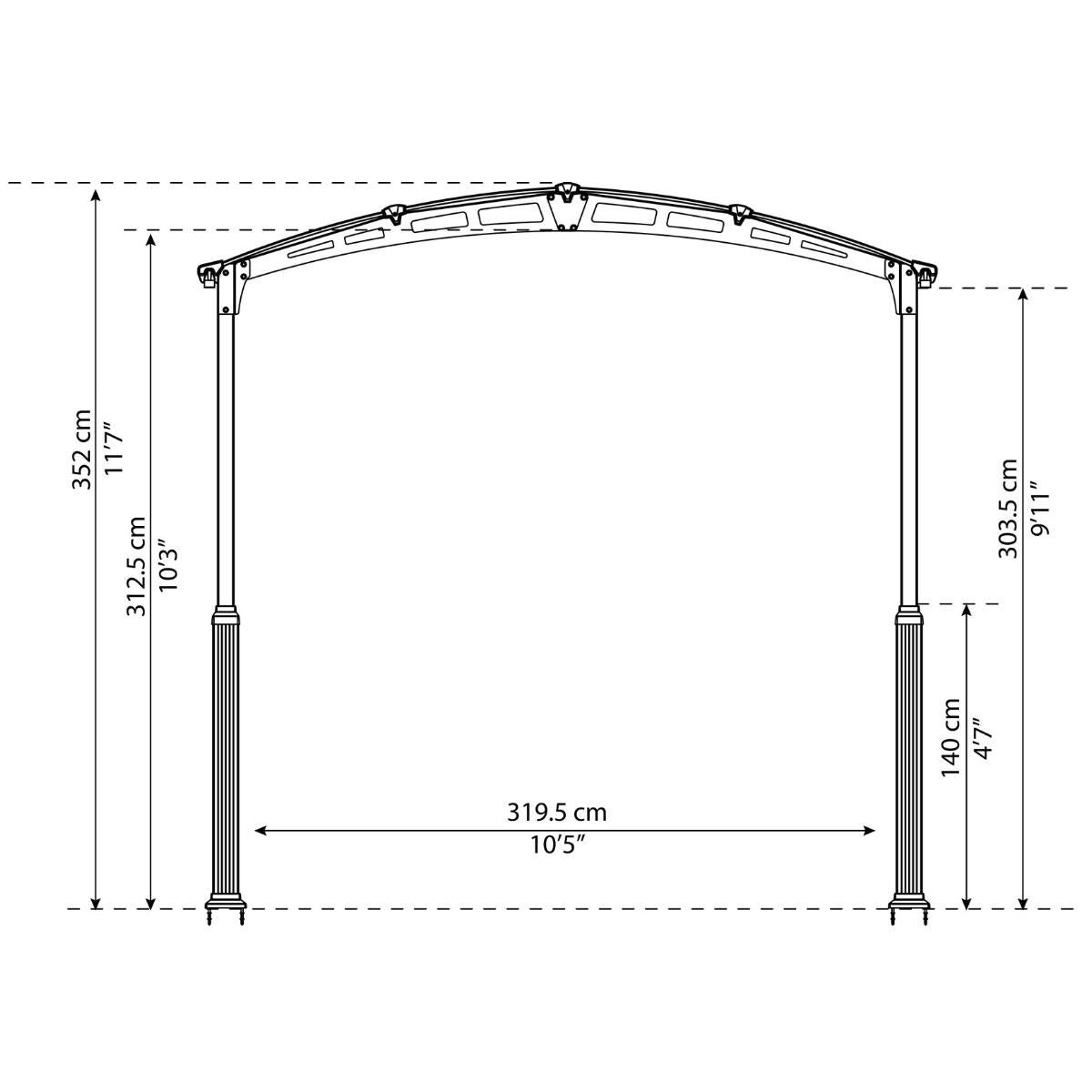 Cochera Carport Alpine 507x360 cm